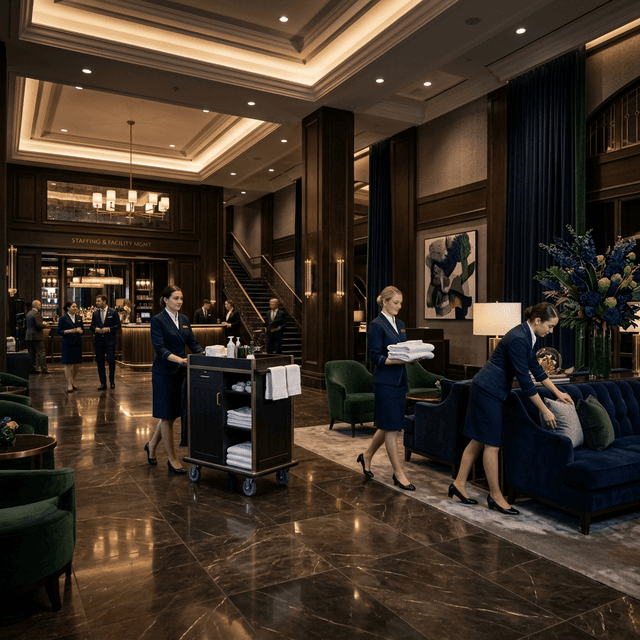 Arrow Facility Management hospitality team in a luxury hotel