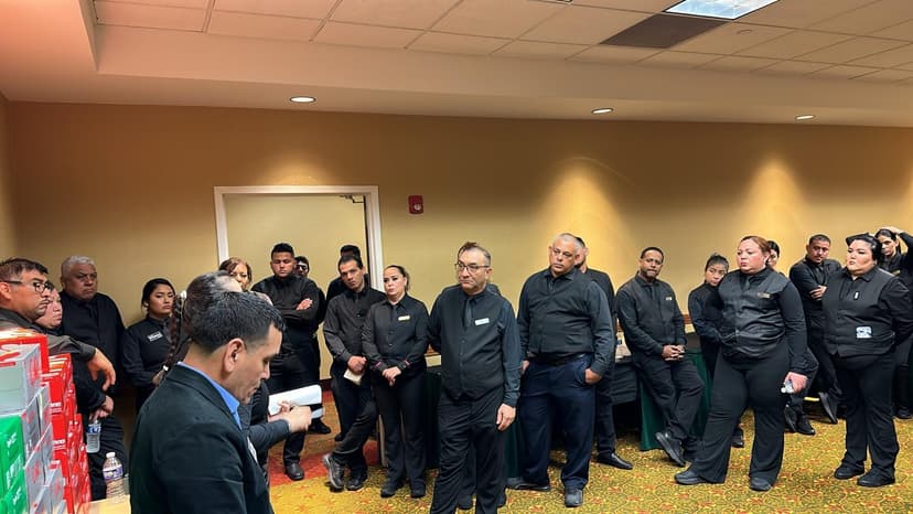 Team meeting with leadership